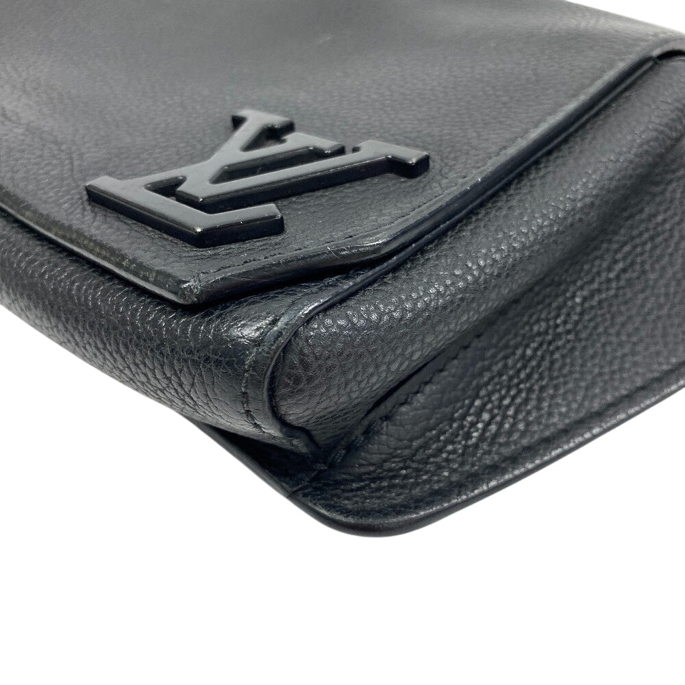 LOUIS VUITTON Sling bag Grain leather black LV Aerogram takeoff sling mens