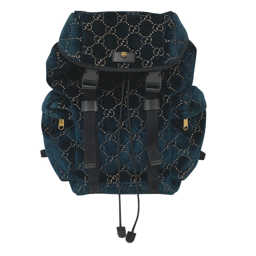 GUCCI Backpack 574923 Leather, Nylon green GG velvet unisex(Unisex)