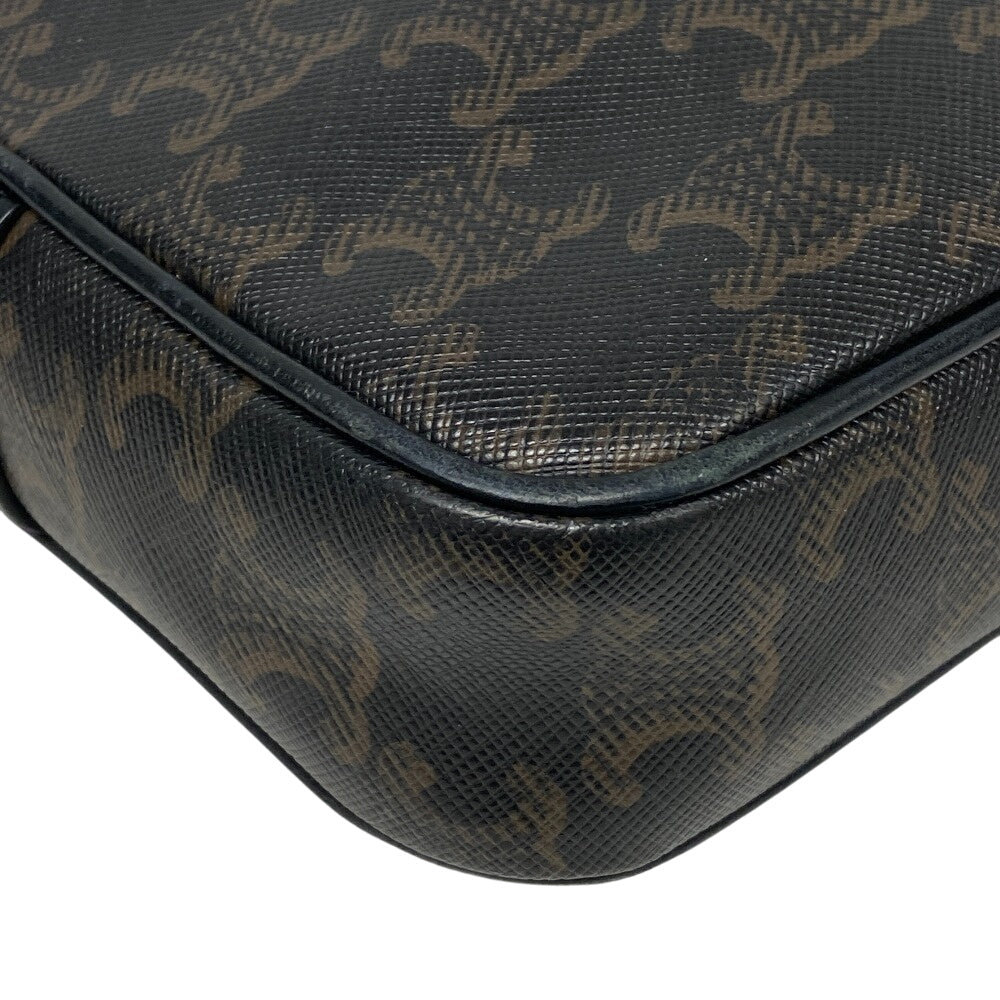 CELINE Shoulder Bag PVC, Leather Brown Triomphe Medium Messenger Women