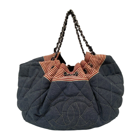 CHANEL Shoulder Bag canvas blue Coco Cabas Women