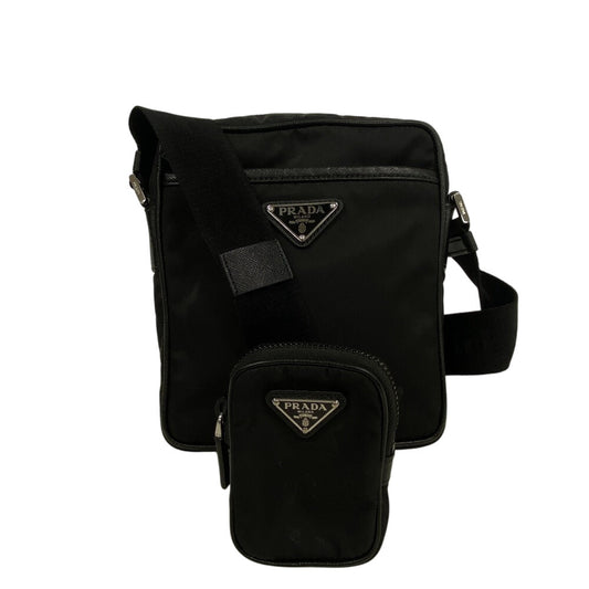 PRADA Shoulder Bag 2VH112 Nylon black Re-Nylon x Saffiano