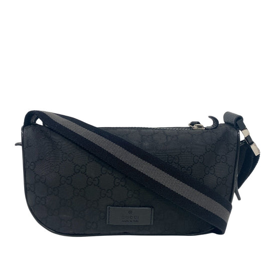 GUCCI Sling bag Nylon, Leather black GG nylon