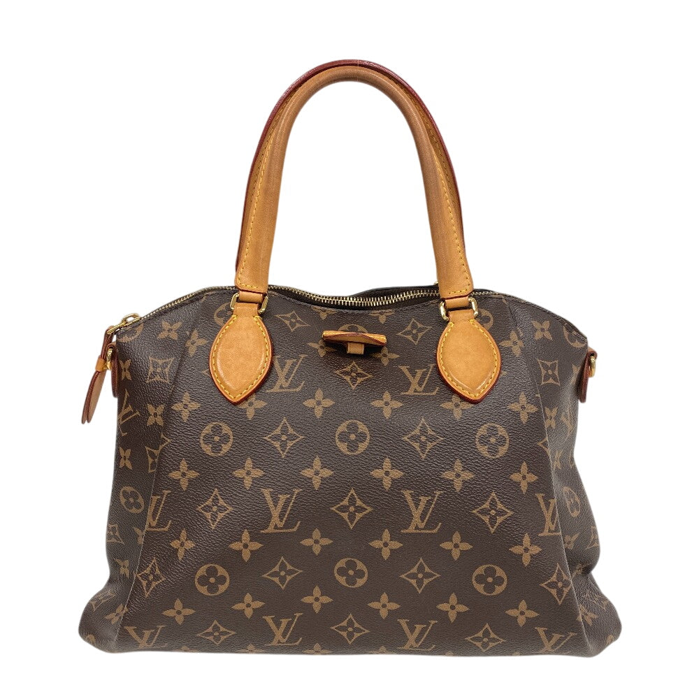 LOUIS VUITTON Handbag leather Brown Monogram Rivory MM