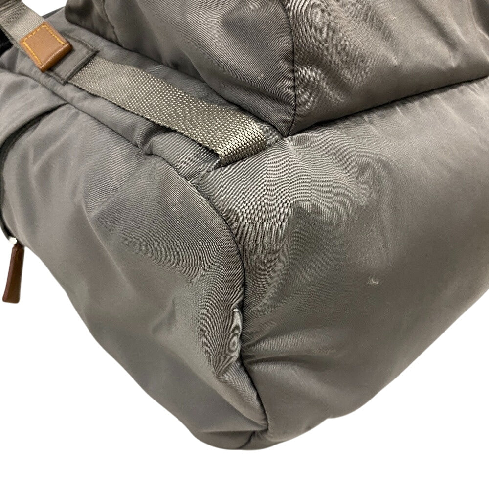 PRADA Backpack 1BZ039 Nylon, Leather gray Test