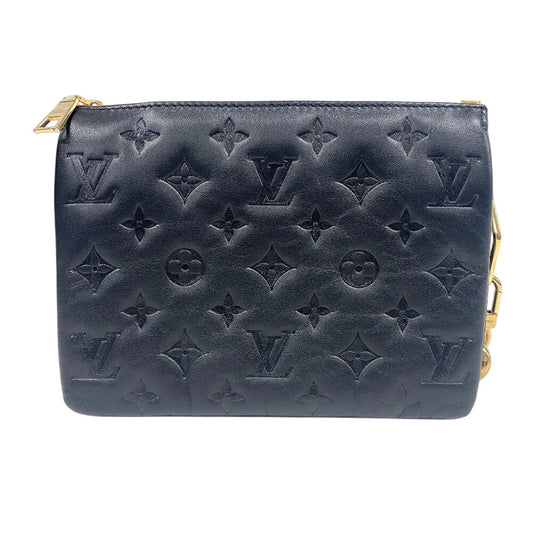 LOUIS VUITTON Handbag M21259 leather black Monogram emboss Kussan BB Chain(Unisex)