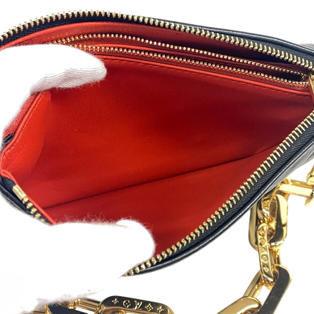 LOUIS VUITTON Handbag M21259 leather black Monogram emboss Kussan BB Chain(Unisex)