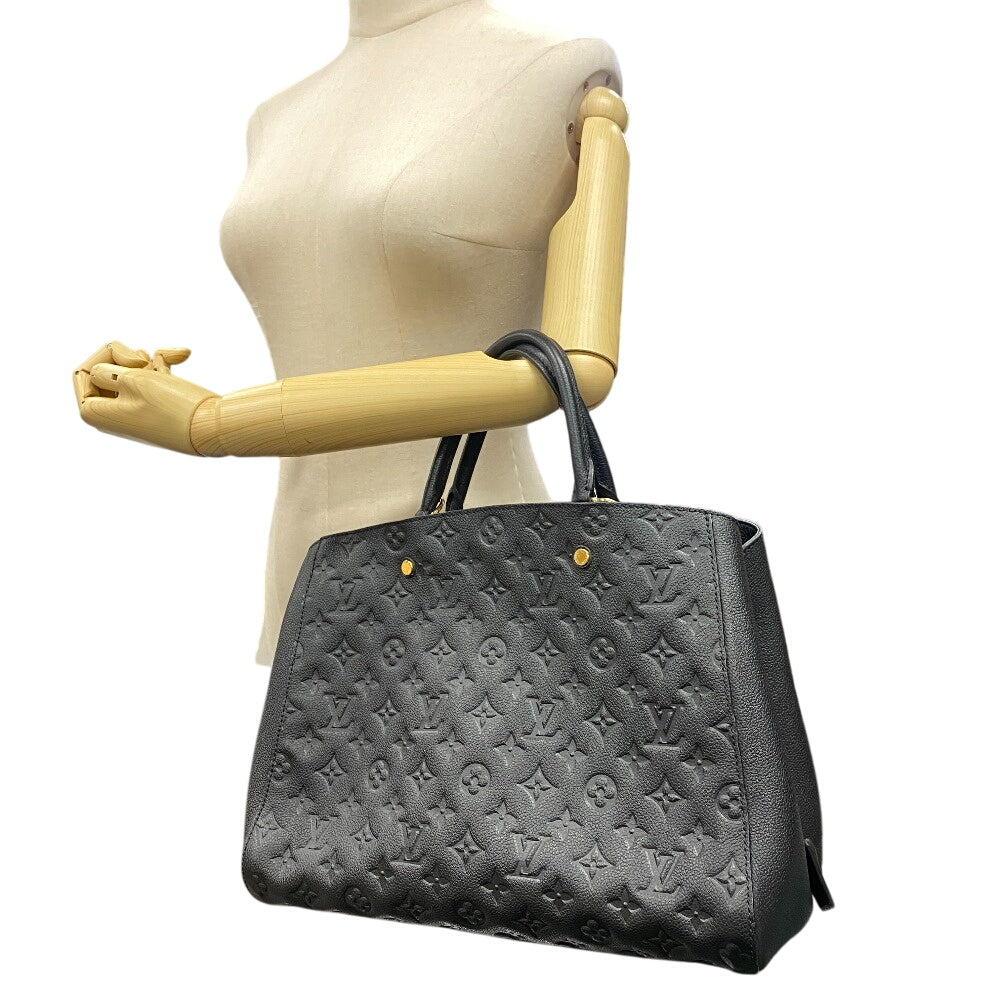 LOUIS VUITTON Handbag M41069 leather black Monogram Ann Platt Montaigne GM Women(Unisex)