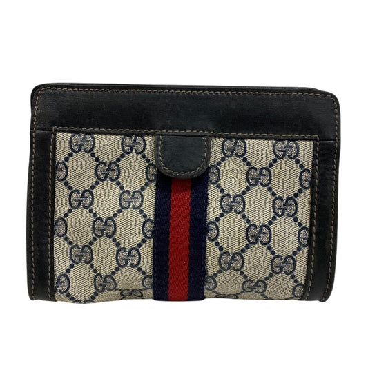GUCCI Pouch GG Supreme Canvas Navy Sherry Gucci perfume mens