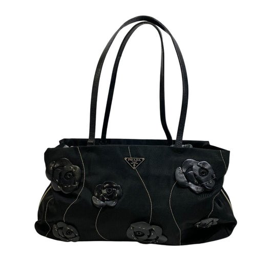 PRADA Handbag Nylon black flour Women