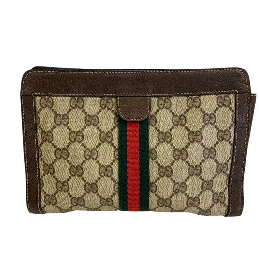 GUCCI business bag GG canvas Brown Old Gucci Sherry mens