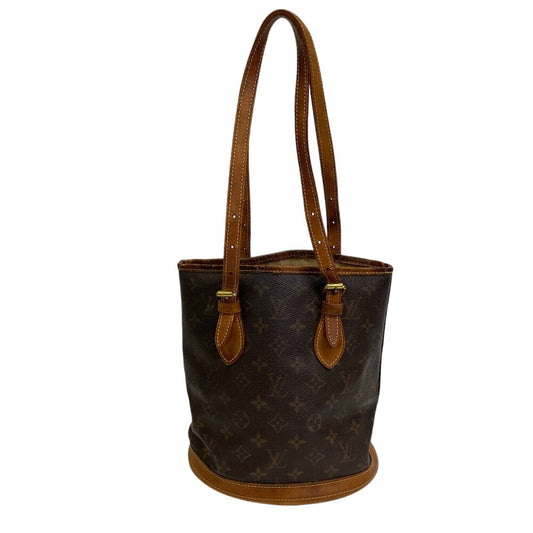 LOUIS VUITTON Tote Bag leather Brown Monogram BucketPM