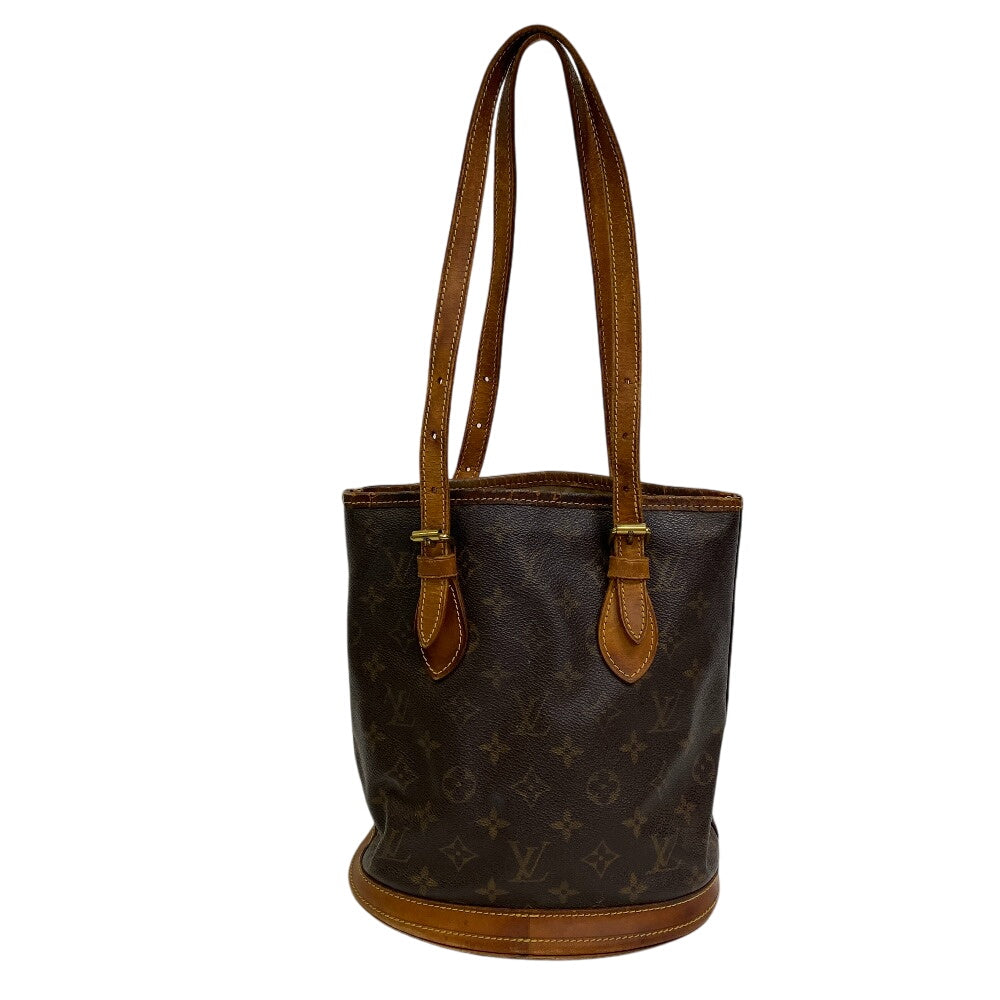 LOUIS VUITTON Tote Bag leather Brown Monogram BucketPM