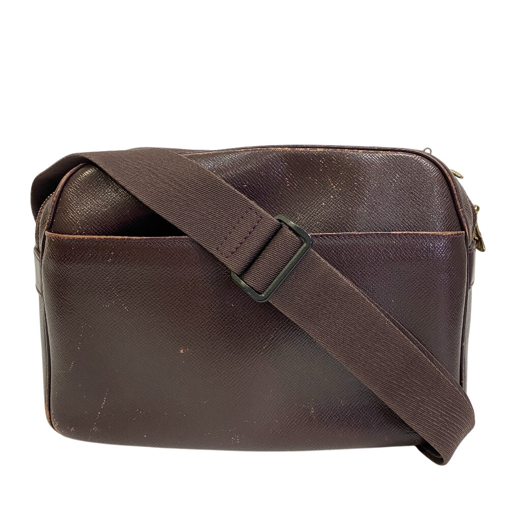 LOUIS VUITTON Shoulder Bag Leather, Canvas Brown Crossbody Taiga Reporter PM mens