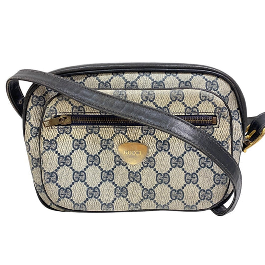 GUCCI Shoulder Bag PVC, Leather Navy Old Gucci shoulder bag with logo GG Women(Unisex)