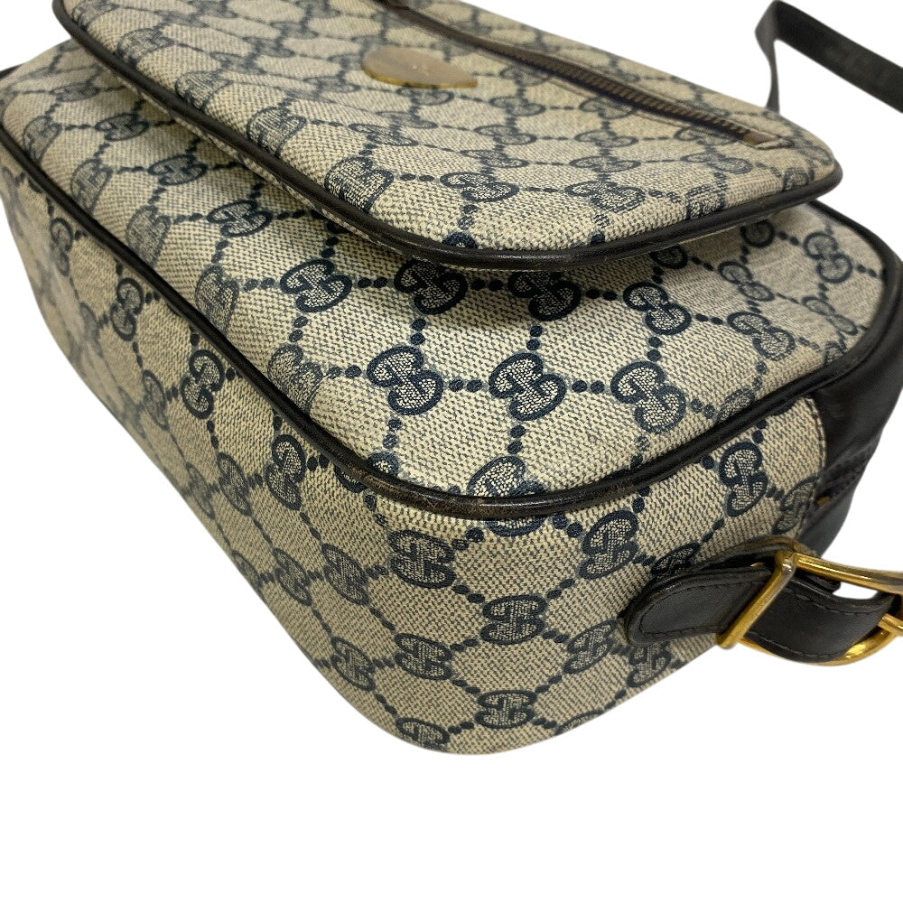 GUCCI Shoulder Bag PVC, Leather Navy Old Gucci shoulder bag with logo GG Women(Unisex)