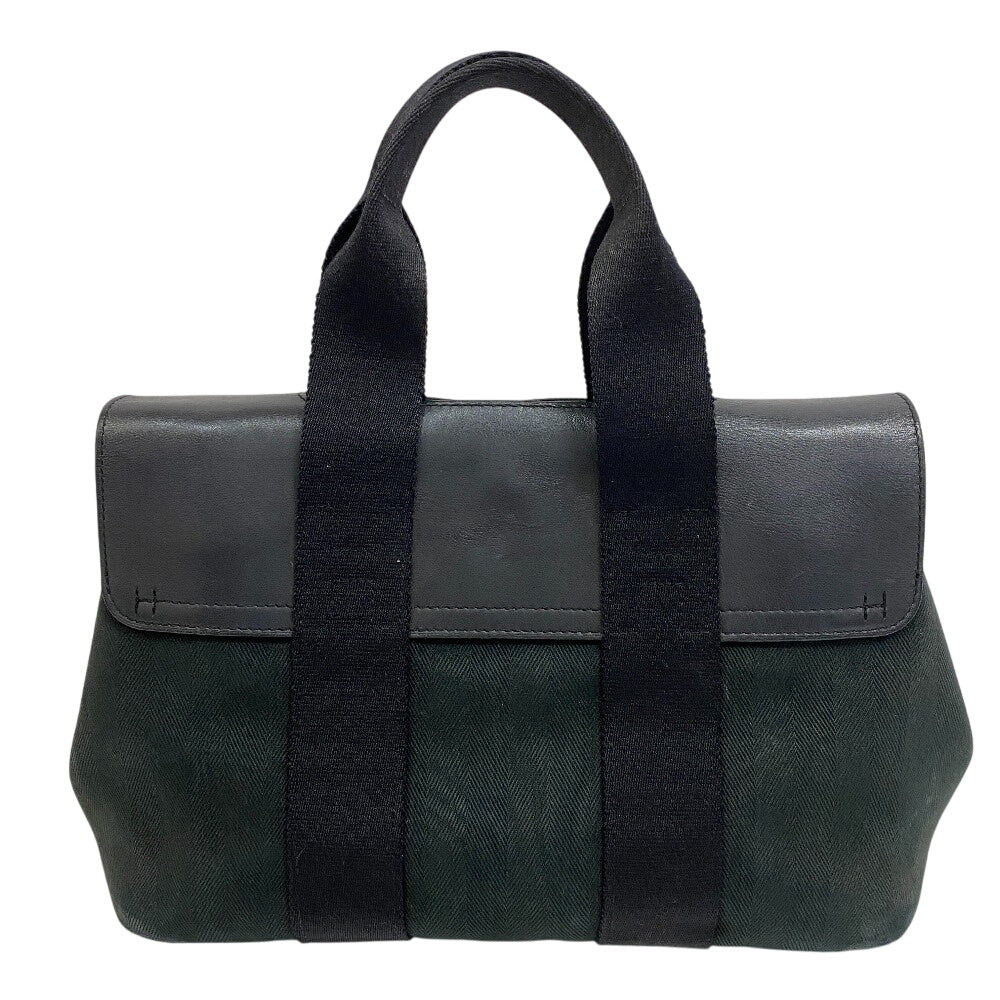 HERMES Handbag Toile Chevron , Leather black Tote Bag Pouch Valparaiso PM Women(Unisex)