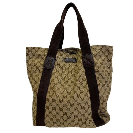 GUCCI Tote Bag 189669 GG canvas, leather beige Shoulder Bag handbag GG canvas Women(Unisex)