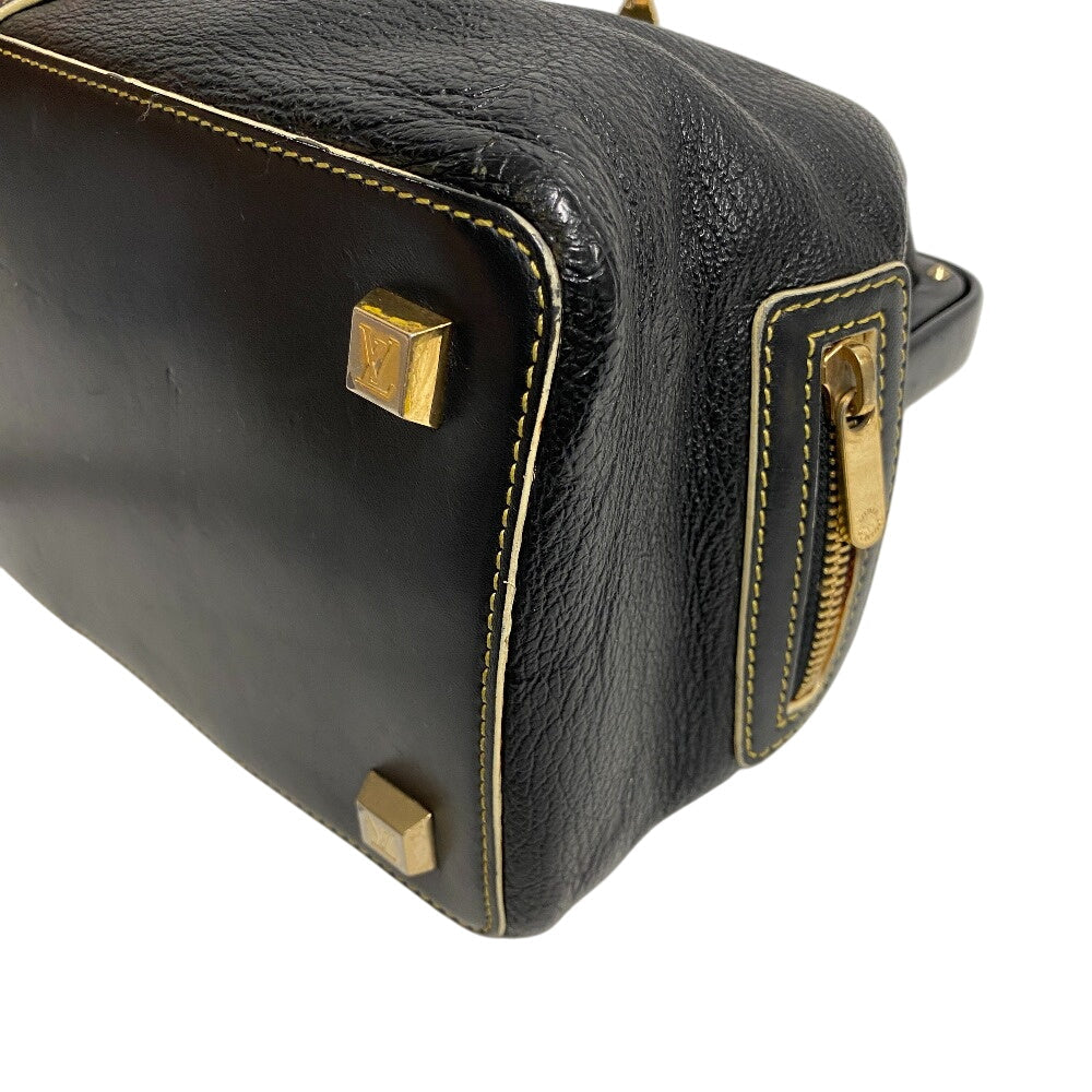 LOUIS VUITTON Handbag leather black Suhari Angnieux PM Women