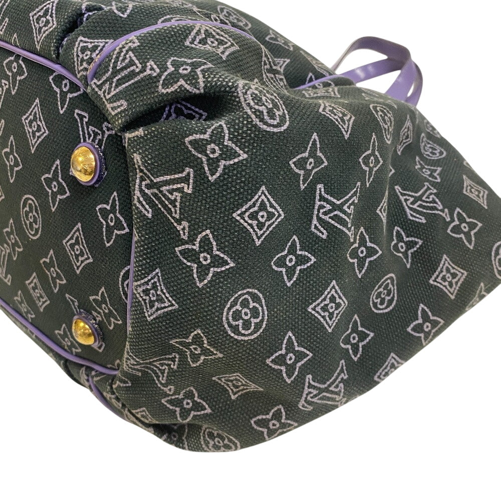 LOUIS VUITTON Tote Bag canvas purple Monogram beach line Hippo Ipanema GM