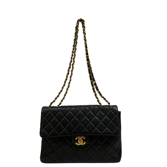 CHANEL Shoulder Bag lambskin black Deca Trasse Women