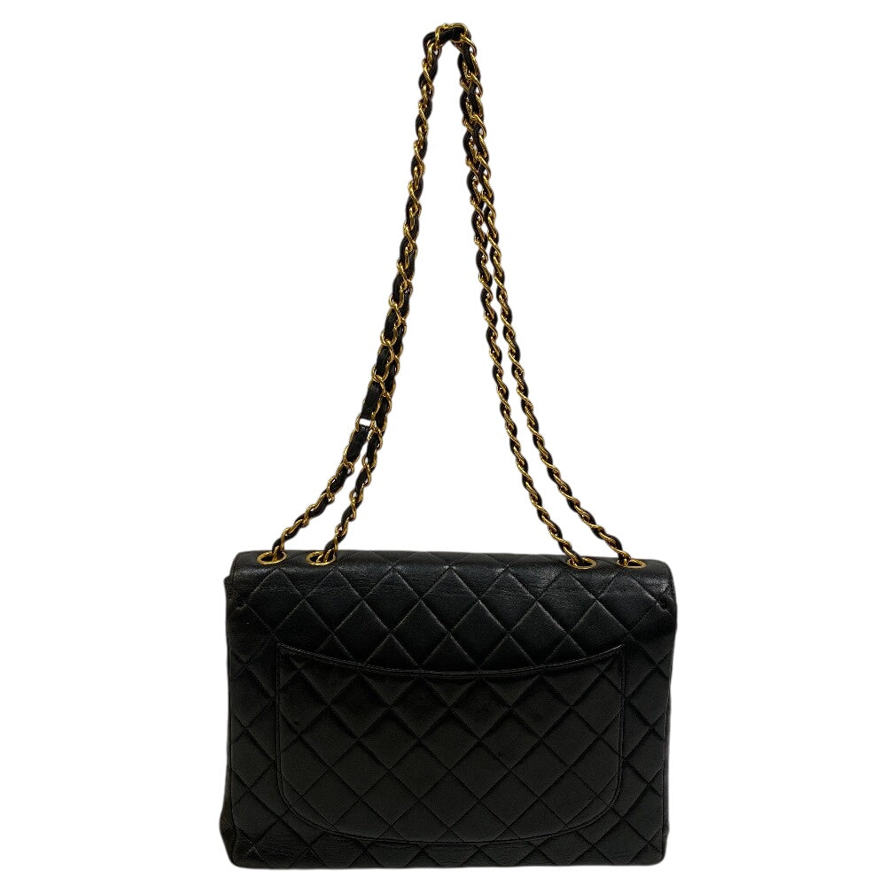CHANEL Shoulder Bag lambskin black Deca Trasse Women