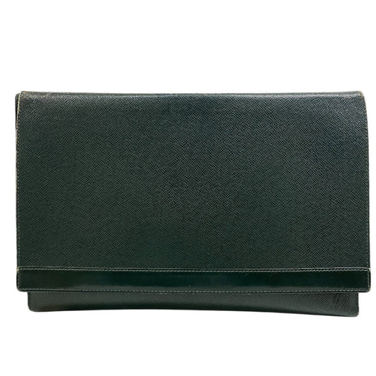 LOUIS VUITTON Clutch bag leather green Taiga Volga
