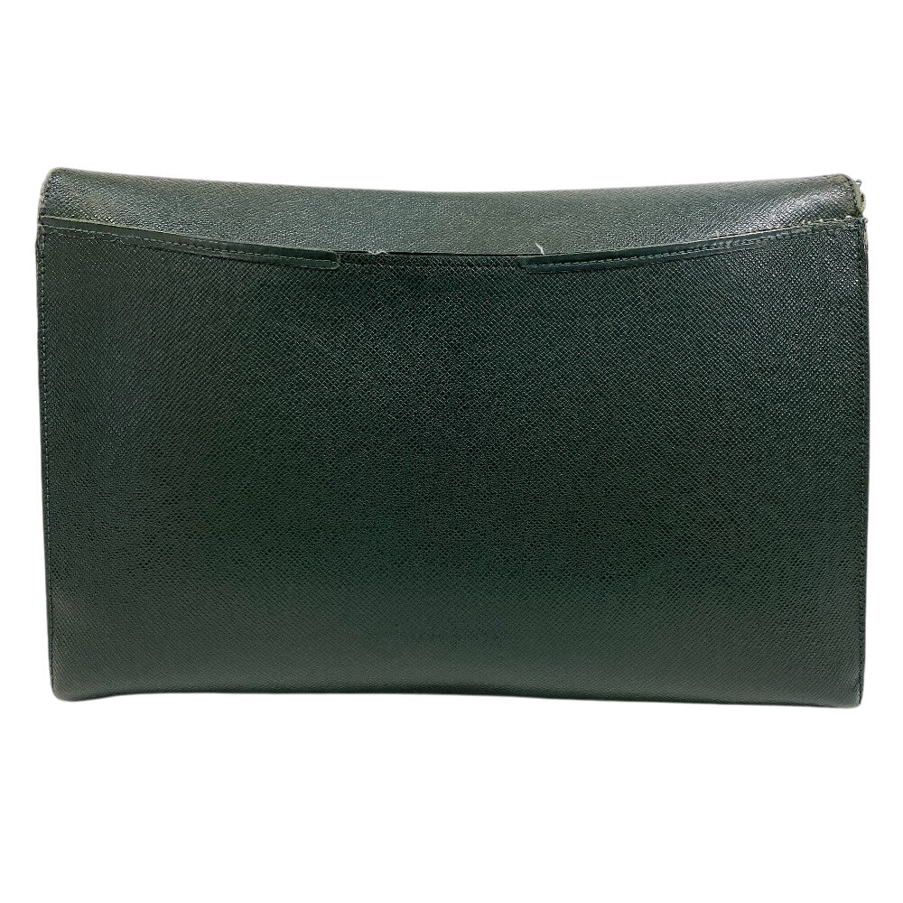 LOUIS VUITTON Clutch bag leather green Taiga Volga