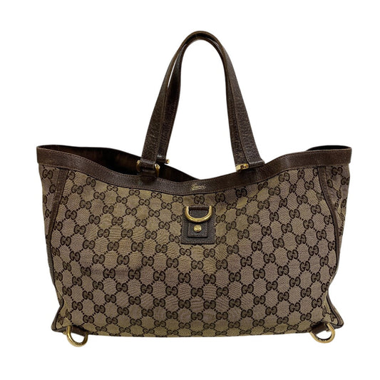 GUCCI Tote Bag 141472 GG canvas, leather beige Shoulder Bag handbag GG canvas Abbey Women