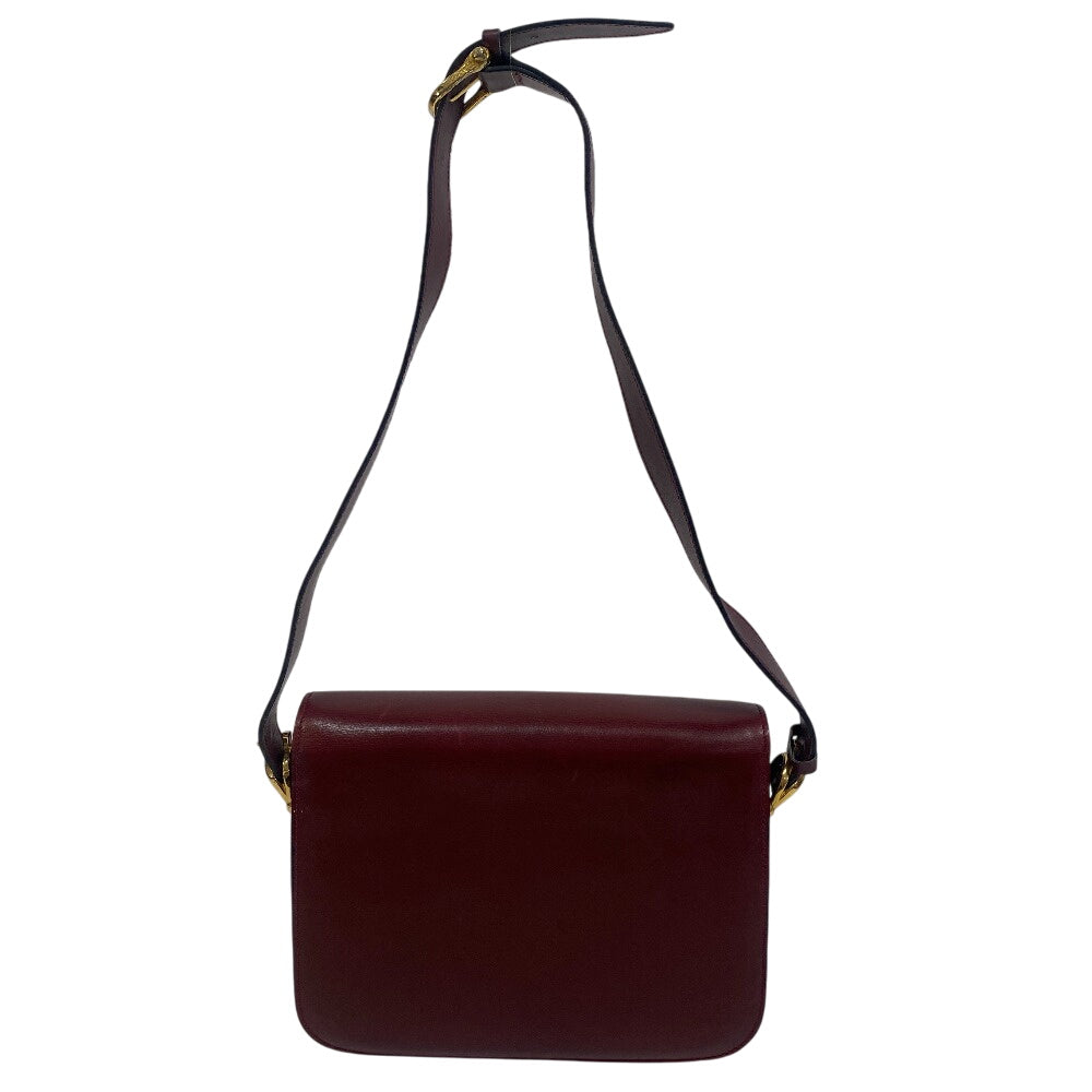CELINE Shoulder Bag leather wine-red Shoulder Bag Carriage Metal Women
