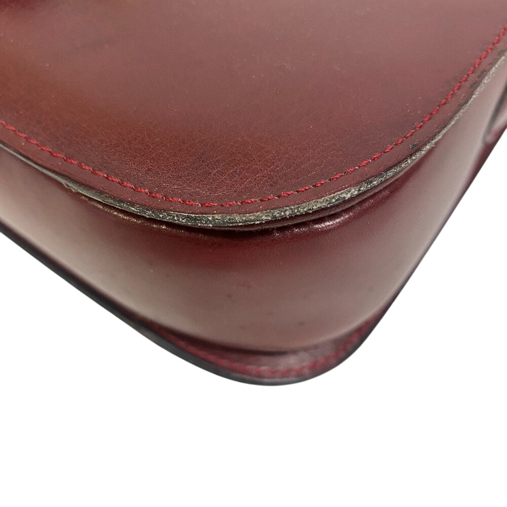CELINE Shoulder Bag leather wine-red Shoulder Bag Carriage Metal Women