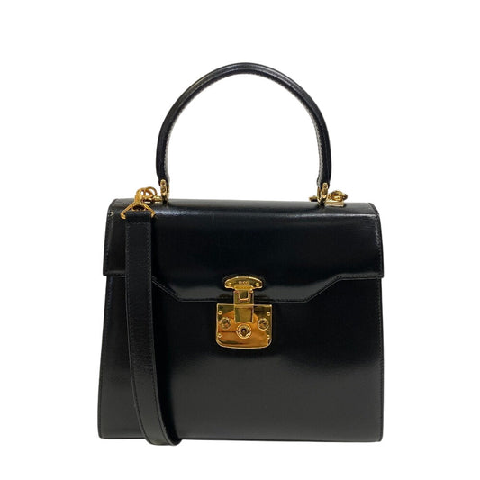 GUCCI Handbag leather black Ready lock Women