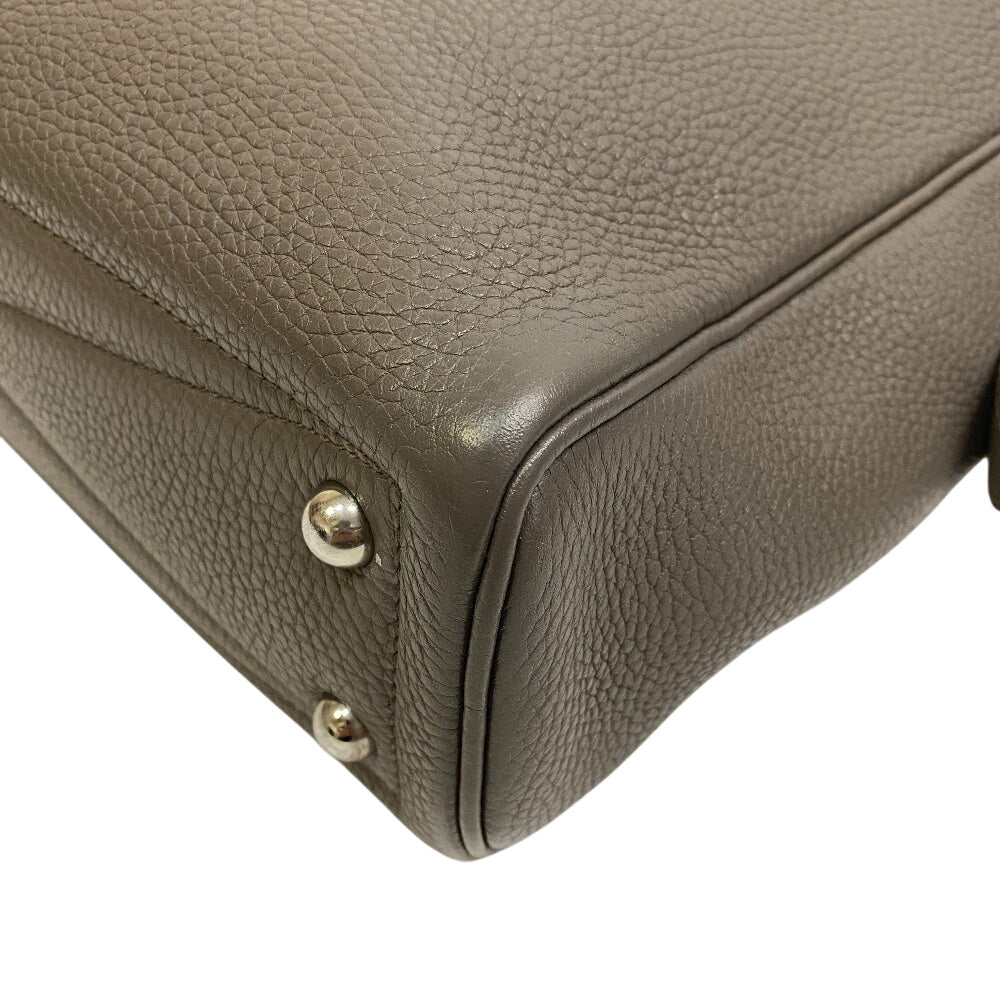 HERMES Business bag leather gray Victoria 40 mens