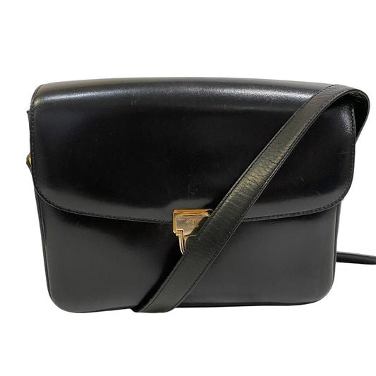 CELINE Shoulder Bag leather black Triomphe Women