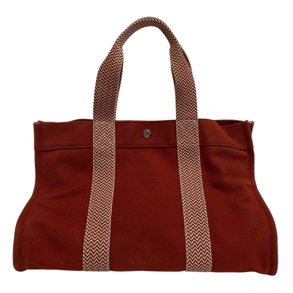 HERMES Tote Bag Cotton canvas Orange Cannes MM Women