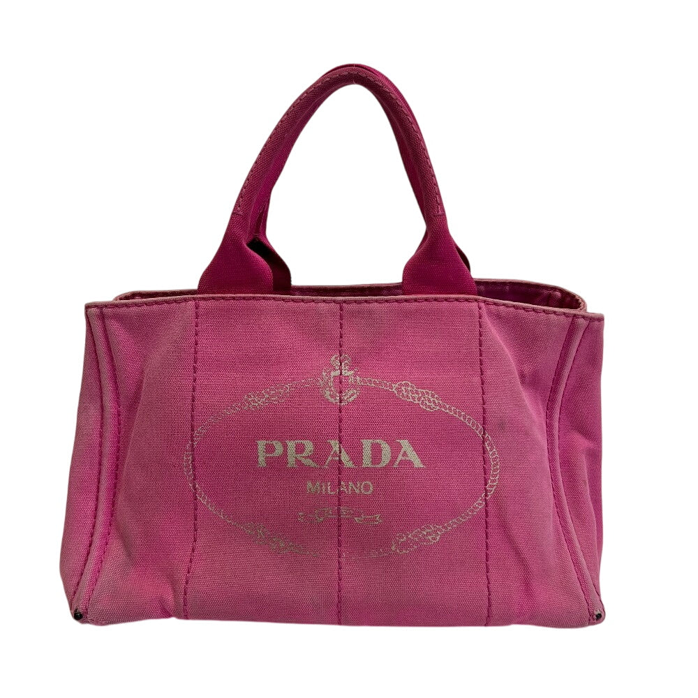 PRADA Handbag BN1872 cotton pink Triangular plate Canapa