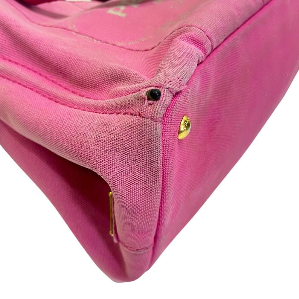 PRADA Handbag BN1872 cotton pink Triangular plate Canapa