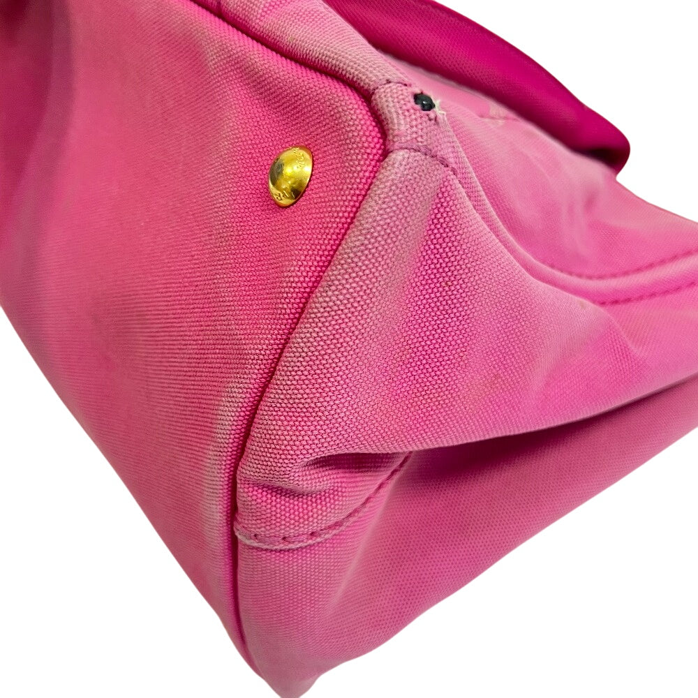 PRADA Handbag BN1872 cotton pink Triangular plate Canapa