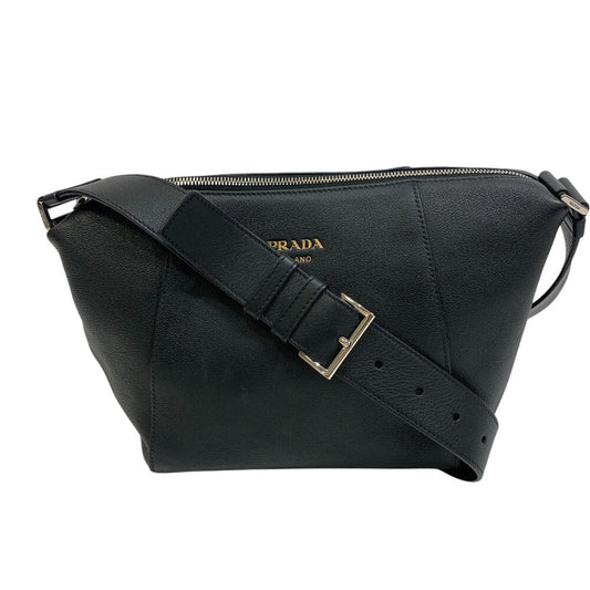 PRADA Shoulder Bag 2VH178 leather black Men's Leather Line Embossed logo mens