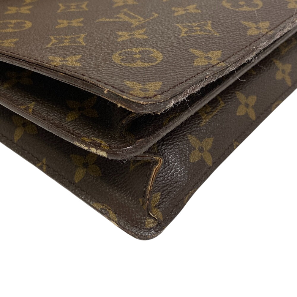 LOUIS VUITTON Business bag leather Brown Handbag Monogram Conseiller mens