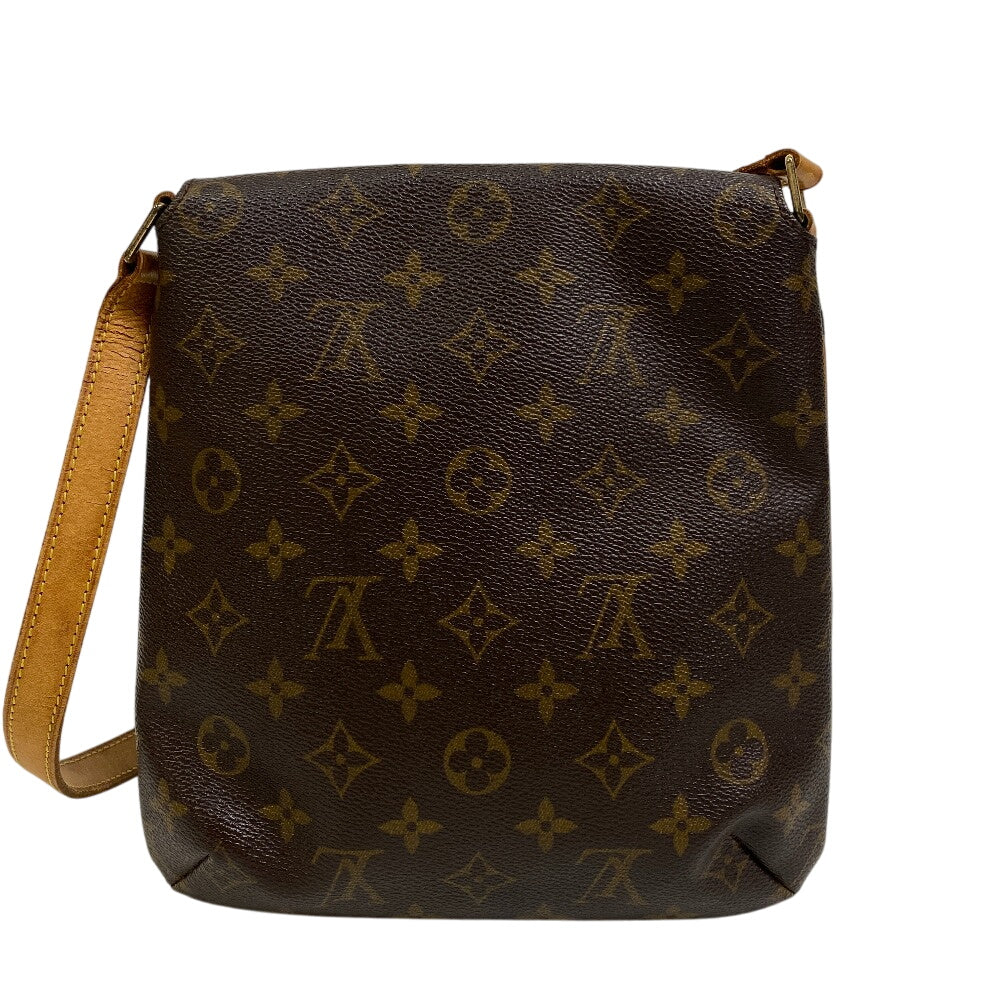 LOUIS VUITTON Shoulder Bag leather Brown Short strap Monogram Musette Salsa Women