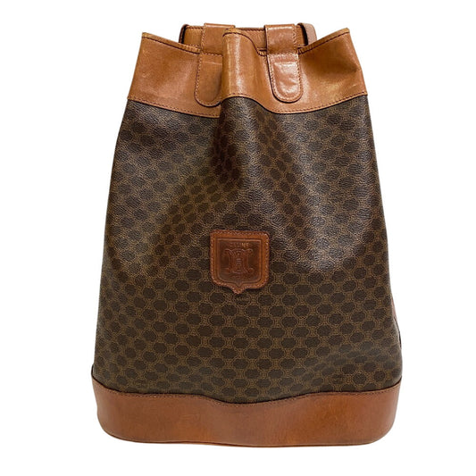 CELINE Backpack leather light brown Macadam Pattern