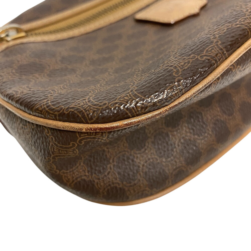 CELINE Shoulder Bag leather Brown Macadam