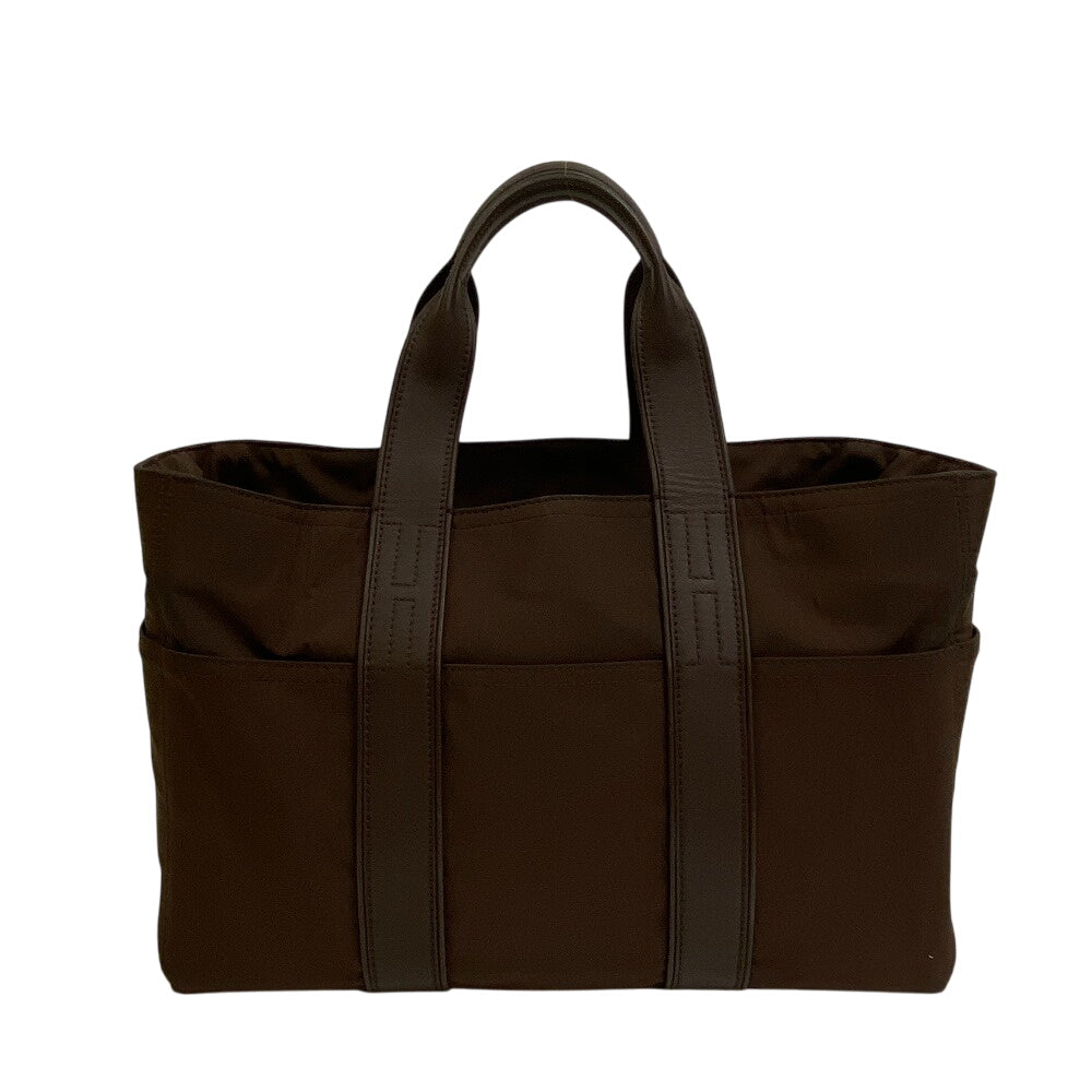 HERMES Handbag Nylon Brown Akapu Luco MM