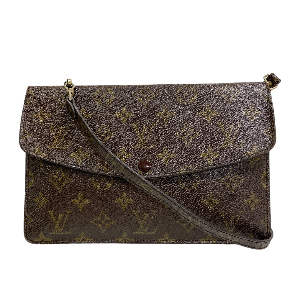 LOUIS VUITTON Shoulder Bag leather Brown Monogram Double mule