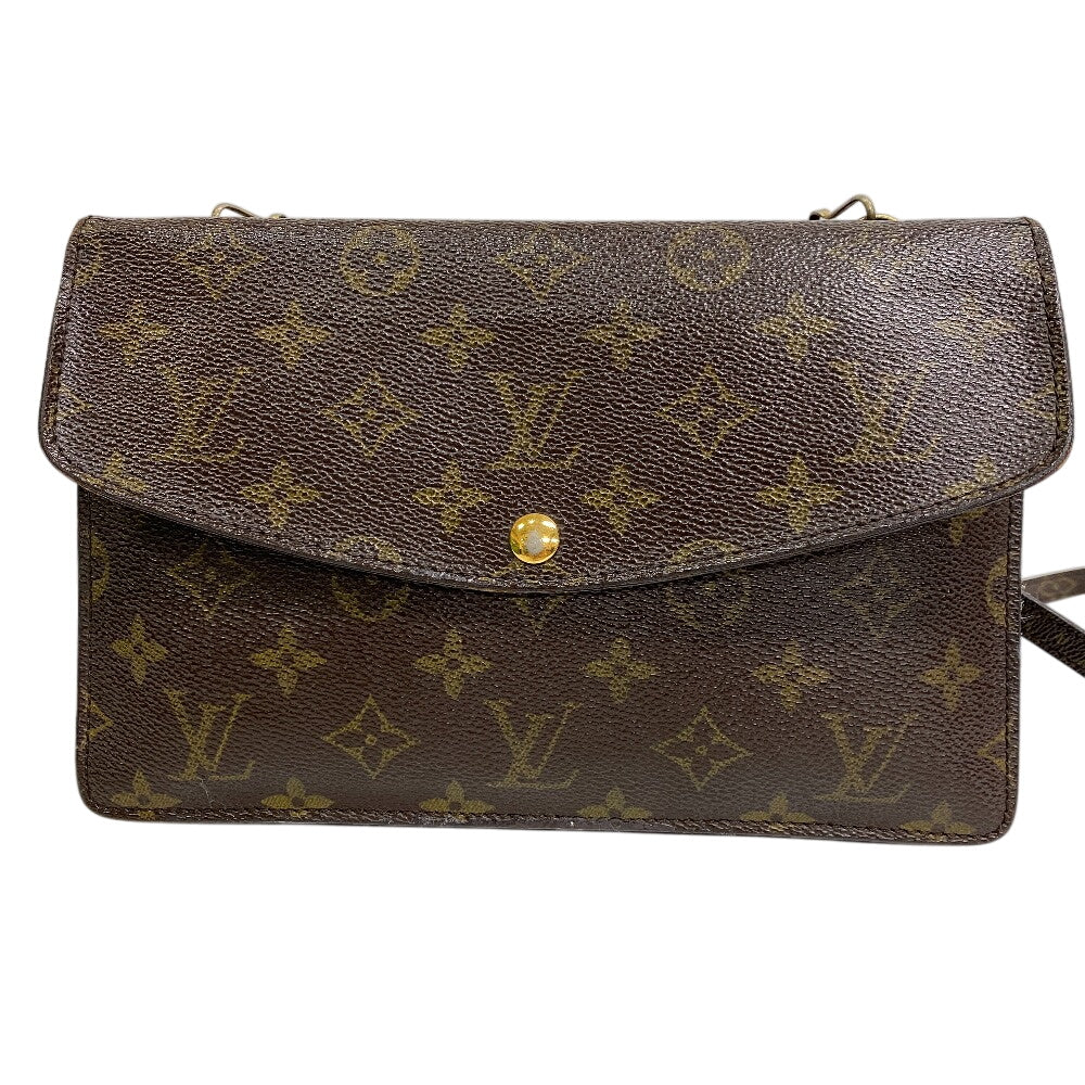 LOUIS VUITTON Shoulder Bag leather Brown Monogram Double mule