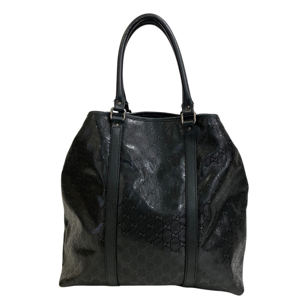 GUCCI Tote Bag 223668 PVC coated canvas black GG implementation