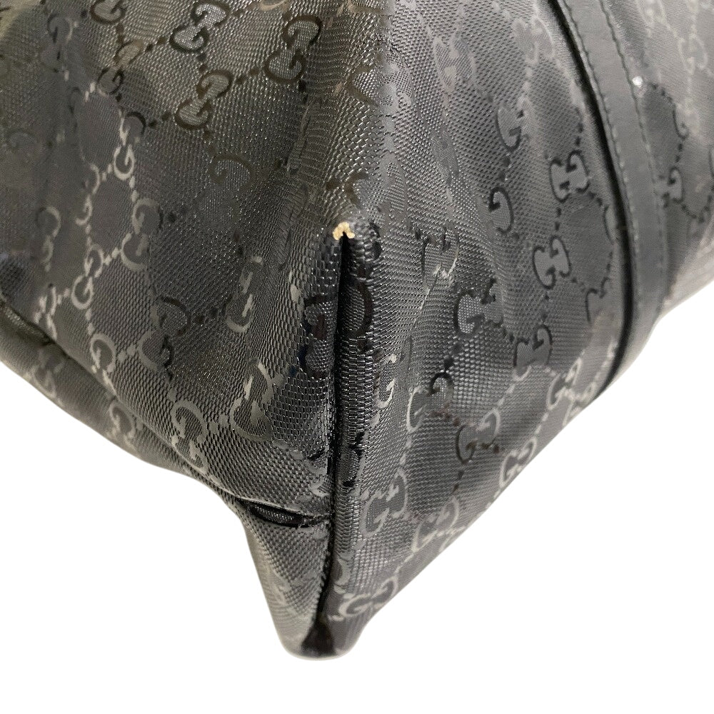 GUCCI Tote Bag 223668 PVC coated canvas black GG implementation