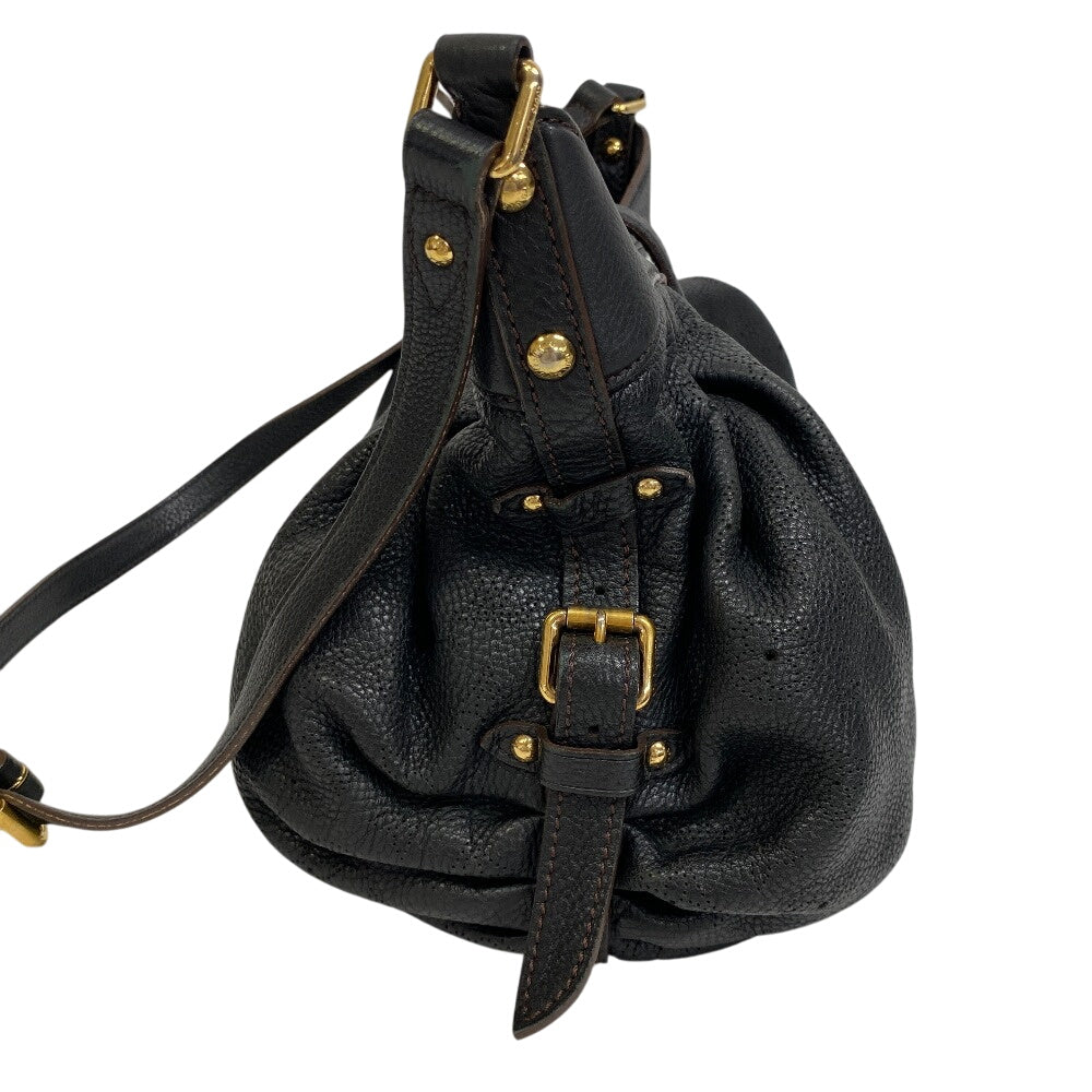 LOUIS VUITTON Shoulder Bag leather Noir Monogram Mahina XS Mahina XS Shoulder Bag