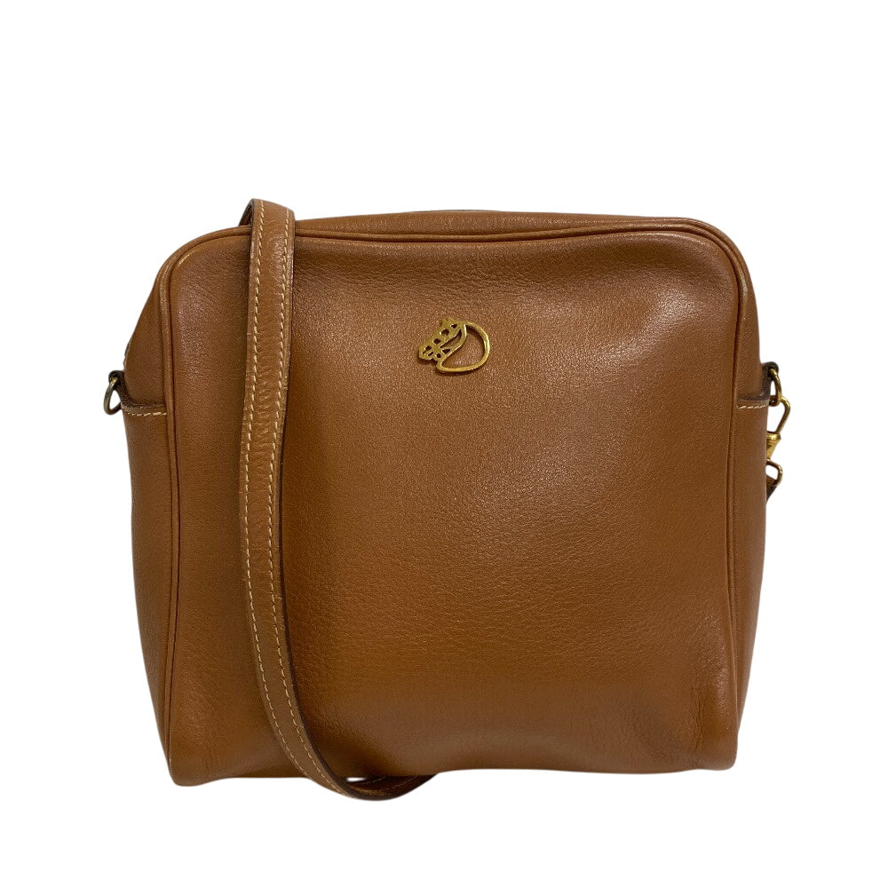 HERMES Shoulder Bag ?R leather Brown Jockey