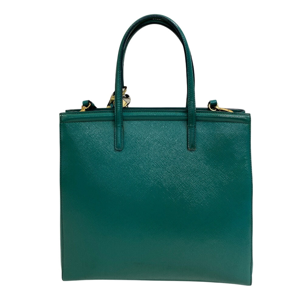 PRADA Handbag BN2411 leather green Safiano Vernis